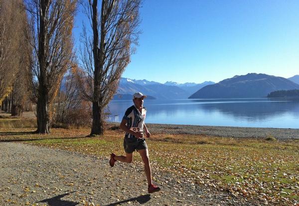 Braden Currie pounding his way to victory on Wanaka's Waterfall Creek track.